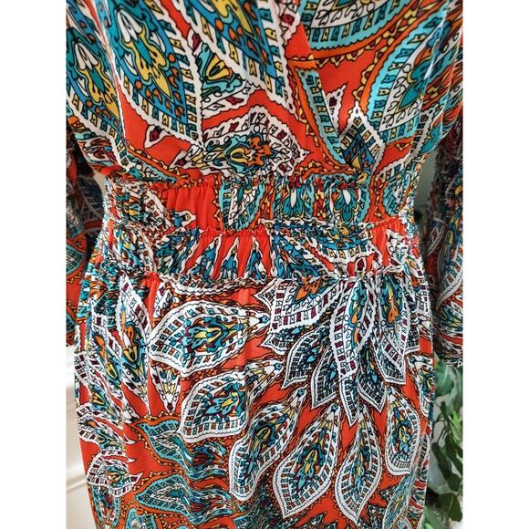 Enfocus Studio Women Multicolor Polyester V-Neck Long Sleeve Knee Length Dress 6 - Picture 3 of 13